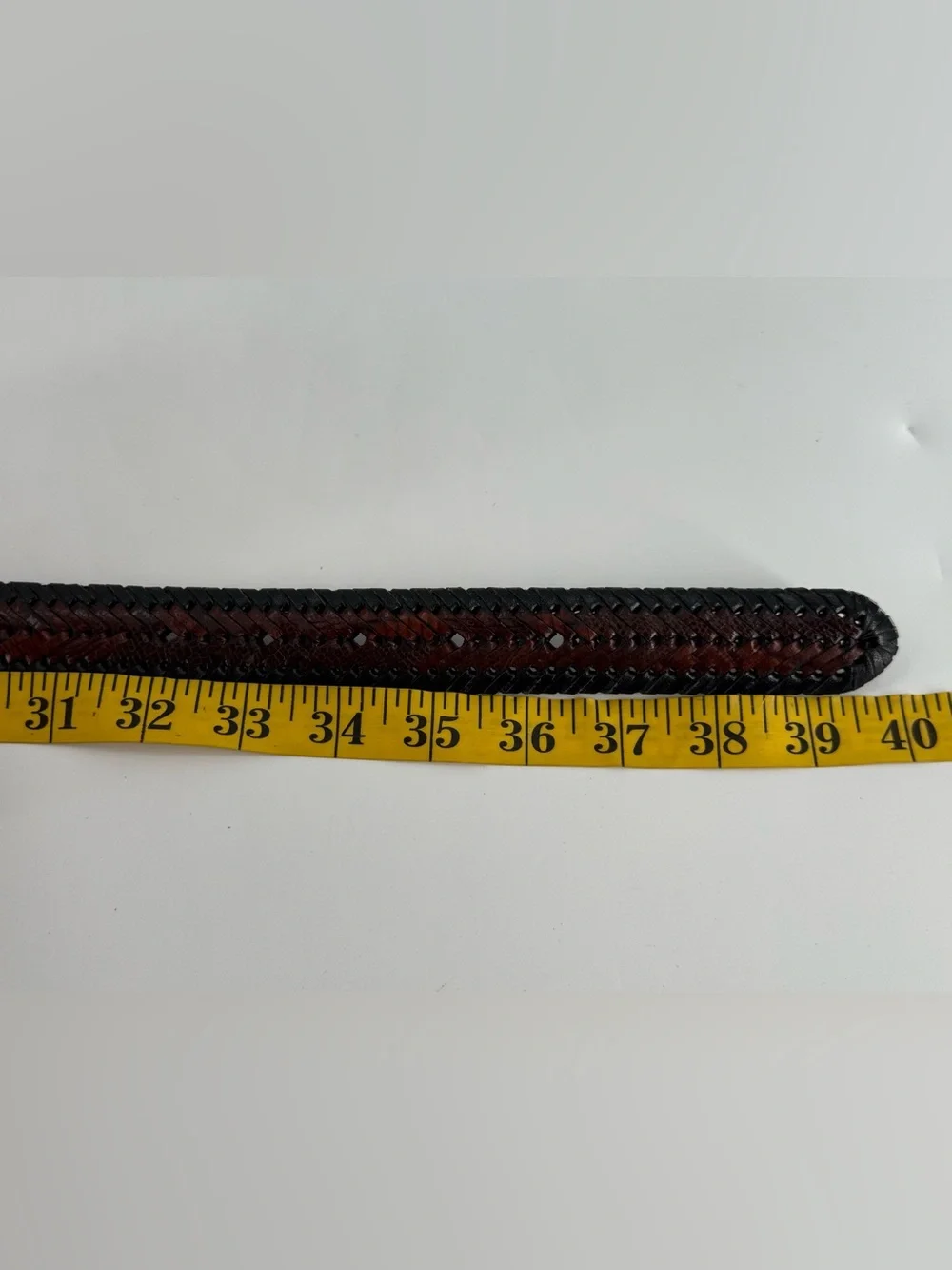 Men’s Braided Leather Belt 2 Tone 34